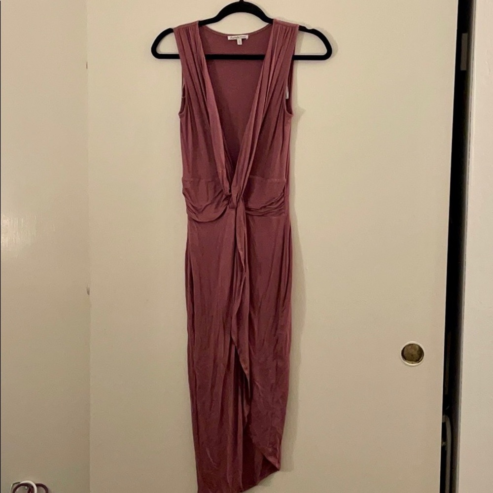 High Low V Neck Dress